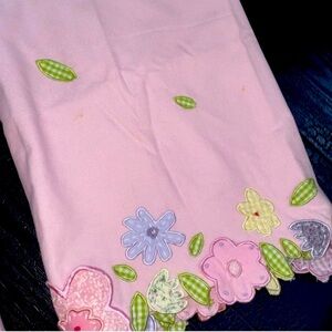 Pottery‎ Barn Kids Pink  FLOWER GARDEN Floral Appliqué Window Single Valance (1)
